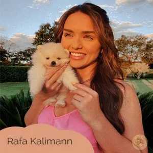 Rafa Kalimann com filhote Bosniac Poms